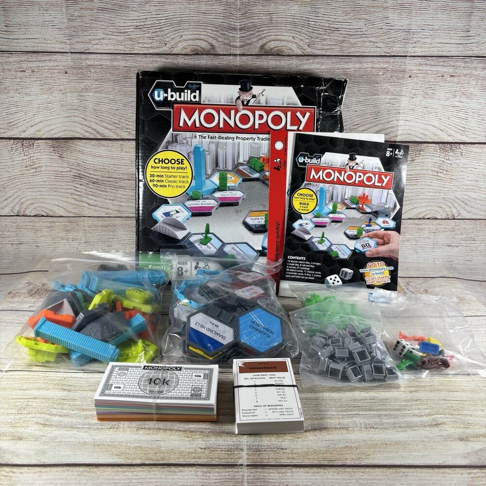 U-Build Monopoly Fast-Dealing Property Trading Family Game Ages 8+ by Hasbro